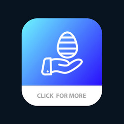 Hand egg easter nature mobile app button android vector