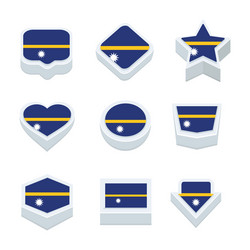 nauru flags icons and button set nine styles vector image