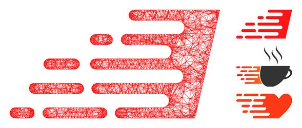 Rush effect polygonal web mesh vector