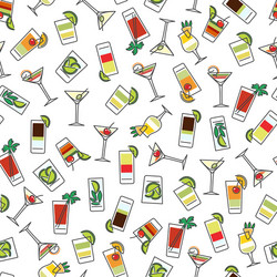 seamless pattern with colorful drinks vector image