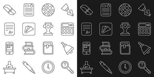 set line unknown search ringing bell calculator vector image