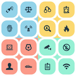 Set of simple fault icons vector