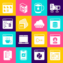 set software create account screen server data vector image