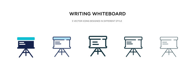 Writing whiteboard icon in different style two vector