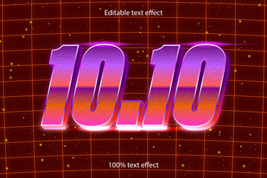 1010 editable text effect retro style vector image