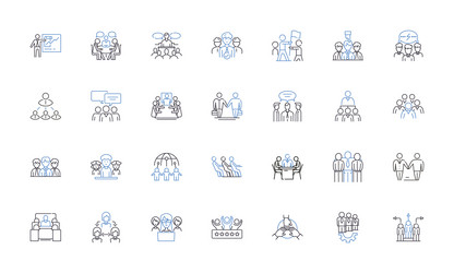 appointment line icons collection schedule time vector