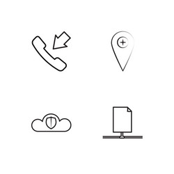 Business simple outlined icons set vector