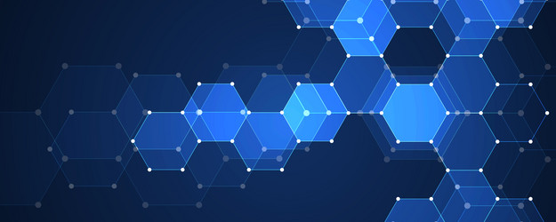 geometric hexagon abstract science and technology vector image