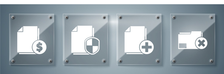 set delete folder add new file document vector image