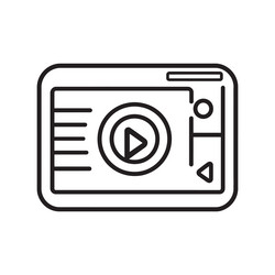 simple media player icon with play button vector image
