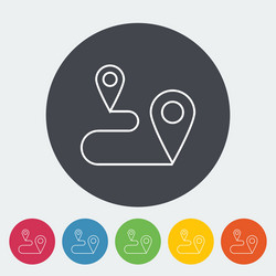 Line map pointer with heart icon isolated on Vector Image