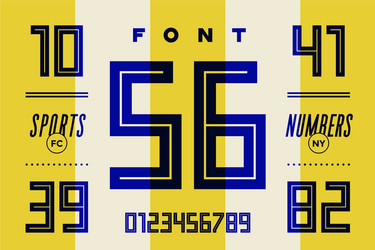 numbers font sport with and numeric vector image