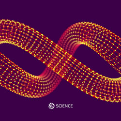 spiral 3d wireframe connection structure vector image