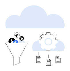 data filtering processing and automation concept vector image