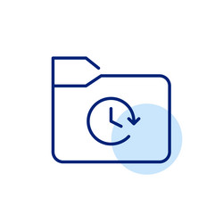 file folder and clock scheduled backup vector image