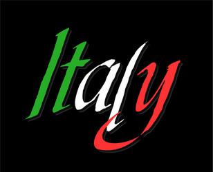 Italy lettering colors in flag Royalty Free Vector Image