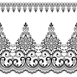 seamless pattern - lace design with flowers vector image