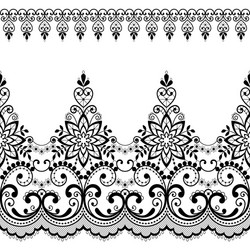 Seamless pattern - lace design with flowers vector