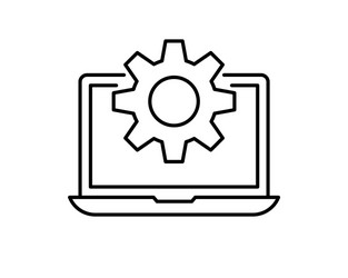technical support icon computer service gears vector image