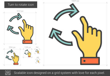 Turn to rotate line icon vector