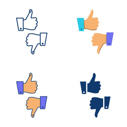 hands with thumb up and down icon vector