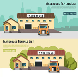 Warehouse flat icons set Royalty Free Vector Image