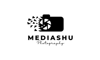 media data tech studios shutter lens camera vector