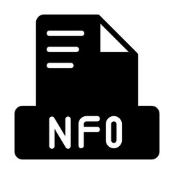 Nfo file icon solid style simple design document vector