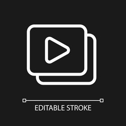 set of video files pixel perfect white linear ui vector image