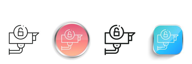 cctv camera icon thin linear regular and button vector image