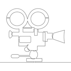 Outline retro cinema camera Royalty Free Vector Image