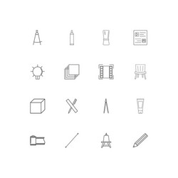 creative process and design linear thin icons set vector image