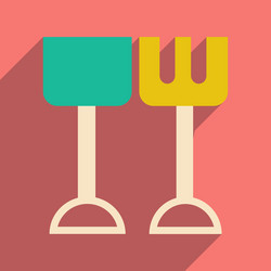 Flat with shadow icon and mobile application vector
