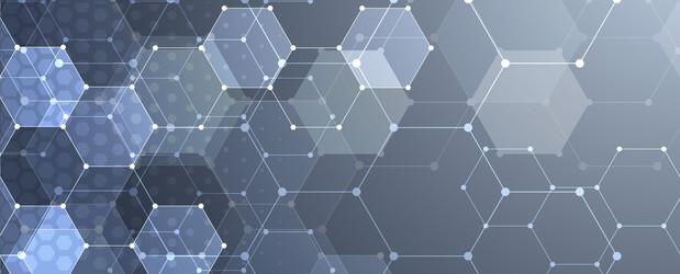 geometric hexagon abstract science and technology vector image