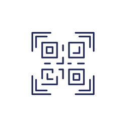 Qr code scan line icon vector