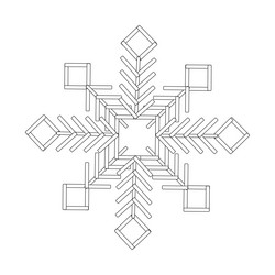 snowflake geometric shape symmetrical element vector image