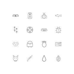 Animals linear thin icons set outlined simple vector