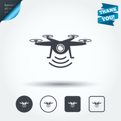 Drone Icon - Quadrocopter with Camera vector image