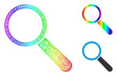 Rainbow net gradient search tool icon vector