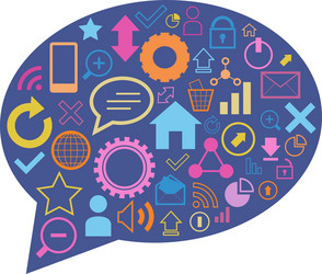 speech bubble with web elements vector image
