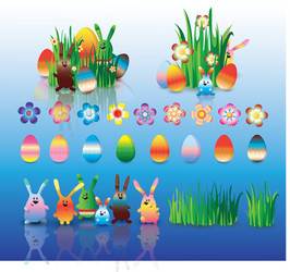 Cute easter bunny carrying egg Royalty Free Vector Image