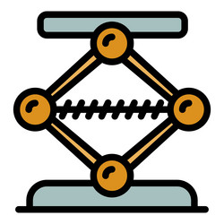 Engine jack screw icon color outline vector