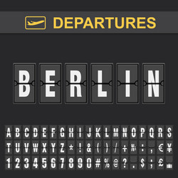 flight info destination germany flip alphabet vector