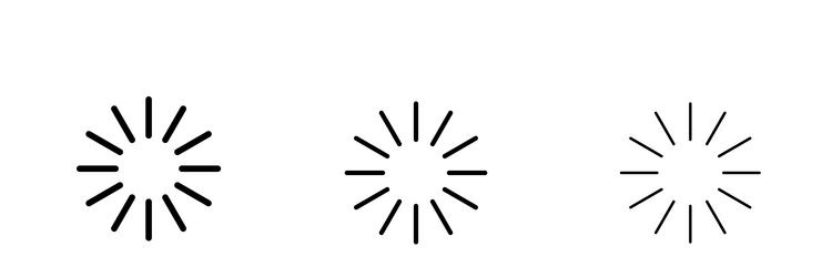 loading icons in three different stroke lines vector image