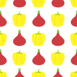 Seamless pattern with colorful vegetables in flat vector