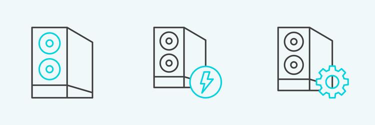 set line case of computer and icon vector image