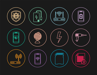set line upload file drill machine router vector image