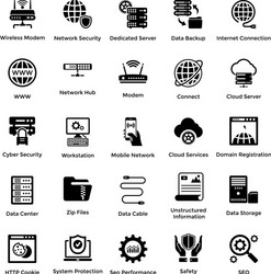 web hosting glyph icon designs 4 vector image
