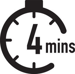 4 minutes timer stopwatch or countdown icon time vector