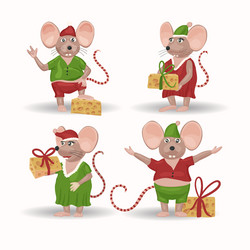 christmas mouse cartoon Vector Image